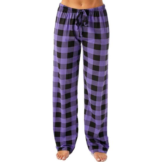 Women Pajama Pants Elastic Drawstring Waist Straight Wide Leg Casual Comfy Stretchy Sleep Bottoms Daily Wear