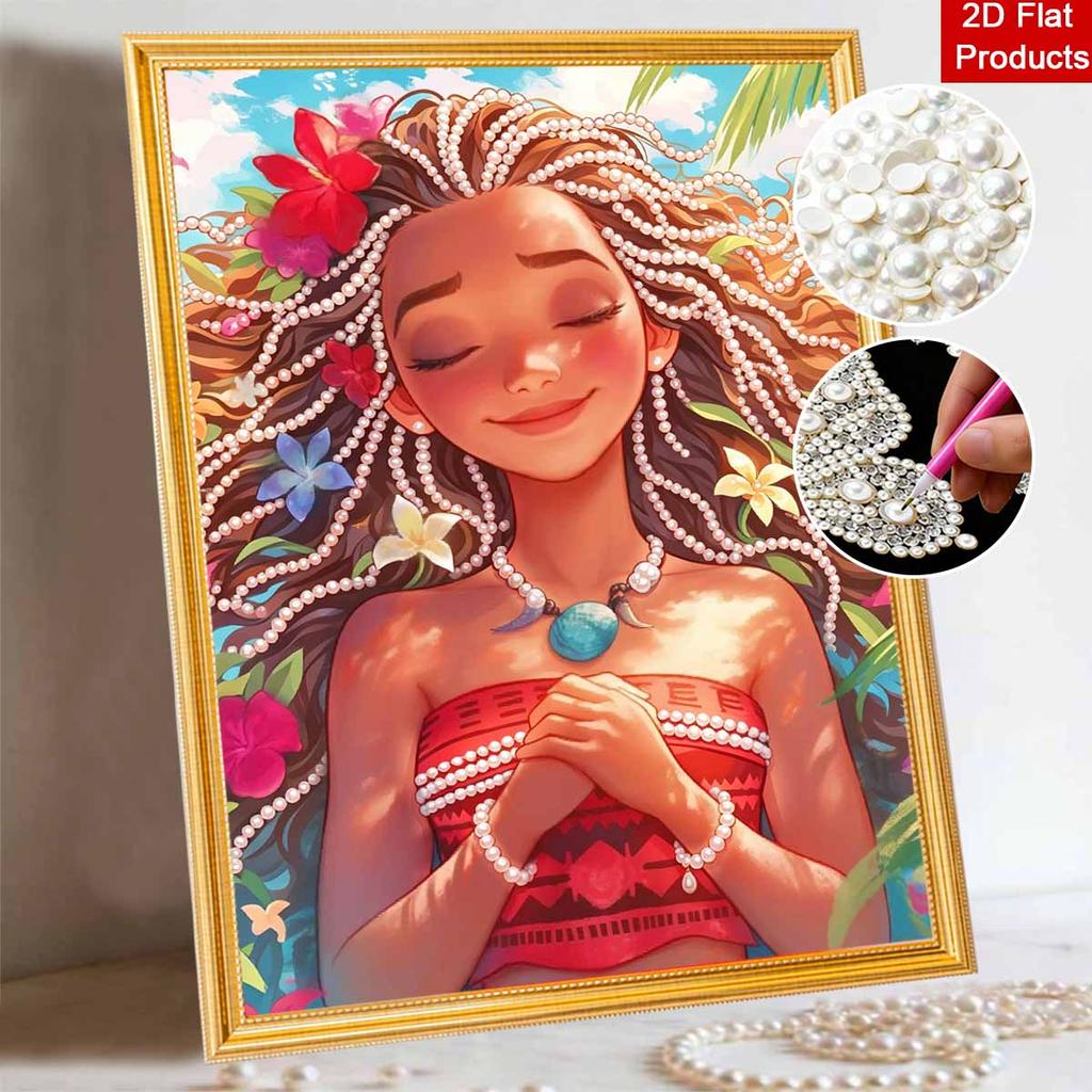 Disney Moana Pearl Art A Soothing Artistic Masterpiece 5D DIY Pearl Embroidery Mosaic Cross Stitch Kit for Home Decor