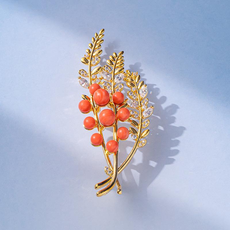 Senior Brooches Flower Leaf Brooch Pins for Women Suit Pendant  Fashion Brooches Jewelry