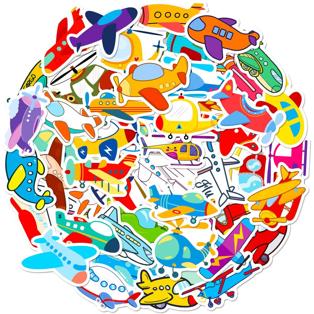 50 Cartoon Airplane Stickers Manufacturer Direct Supply Creative Personality Cute Cartoon Transportation Airplane Stickers
