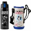 IRIS OHYAMA Kids' 600ml Water Bottle, Mickey Mouse (Blue), One-Touch Opening, Direct Drinking, Disney Design, Vacuum Insulation, Keeps Water Cold for