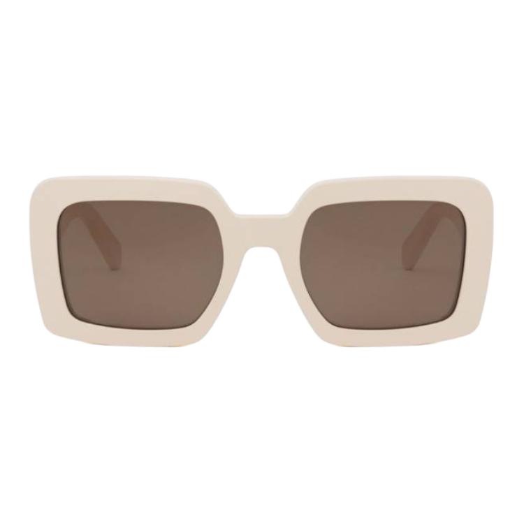 

Celine Logo Design Square Sunglasses Unisex sunglasses White CL40304U25E Brown Eyeglass Pouch