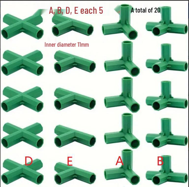 Right-Angle Three-Way Greenhouse Heating Tent Connector for Gardening Tools.