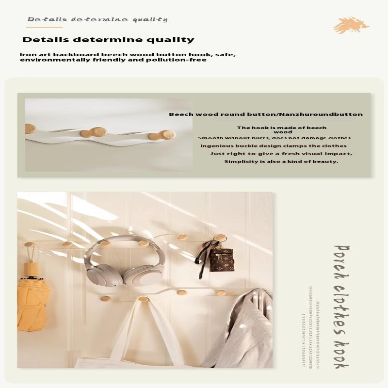 Holzhaken Badezimmer Toilette Handtuchhaken Mantelhaken Stanzfrei Türhänger