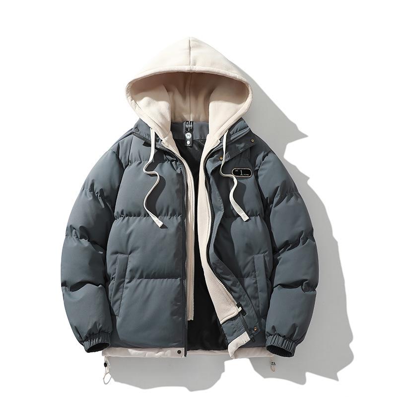 Unisex Autumn Winter Casual Hooded Cotton Jacket: Thickened, Warm, Loose-Fit for Couples.
