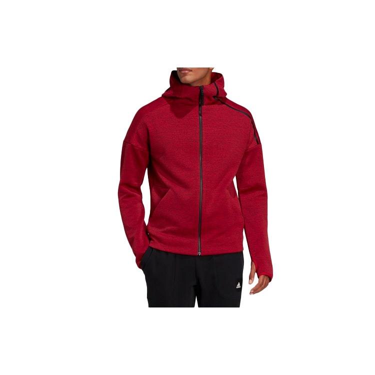 adidas Athleisure Casual Sports Cozy Training Zipper Hooded Jacket Red Men s GT2508 XS