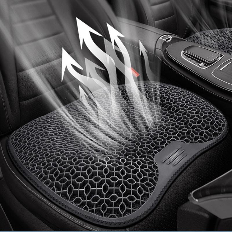 Car Seat Cushion Summer Lumbar Support Honeycomb Gel Ice Thread Seat Backrest Ventilation Breathable Car Cushion Accessories