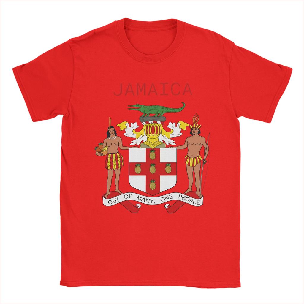 Jamaica Coat Of Arms   TShirt  Fashion T Shirts Short Sleeve Y2K Basic Tshirt Summer Cotton 4XL 5XL 6XL Clothing