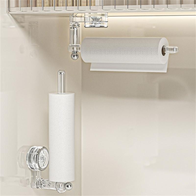 Easy Installion Rotatable Paper Towel Holder Suction Cup Hook for Efficient Kitchen and Bathroom Storage Solution