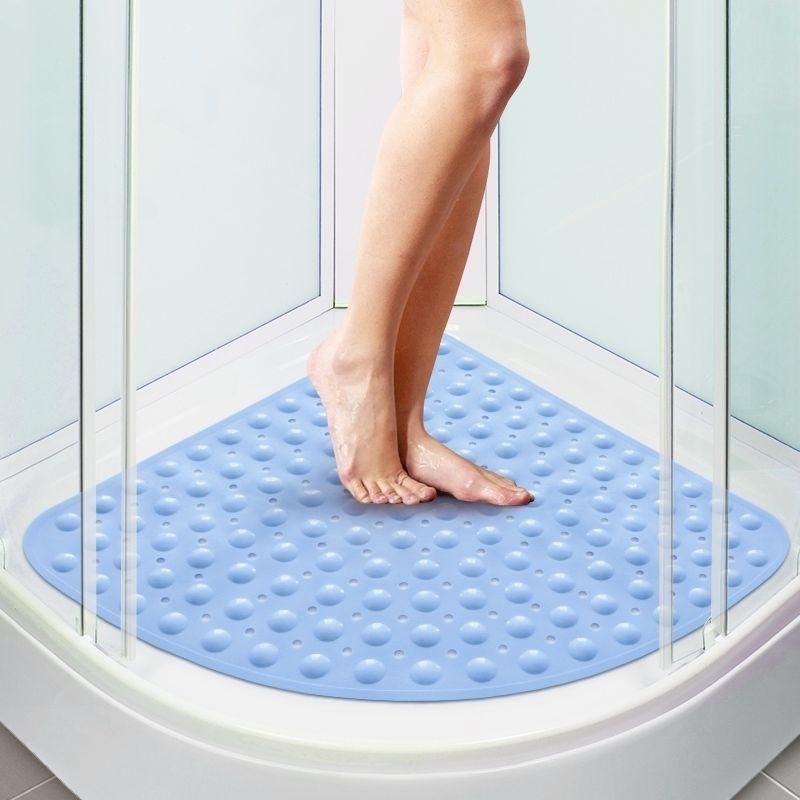 Comfortable Triangle Shower Mat Non-slip Bath Mat Anti-skid Bathroom Mat Durable Plastic Pvc Tpr Washable