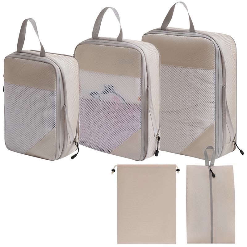 7-Piece Travel Compression Organizer Set for Clothes, Shoes, and Cosmetics