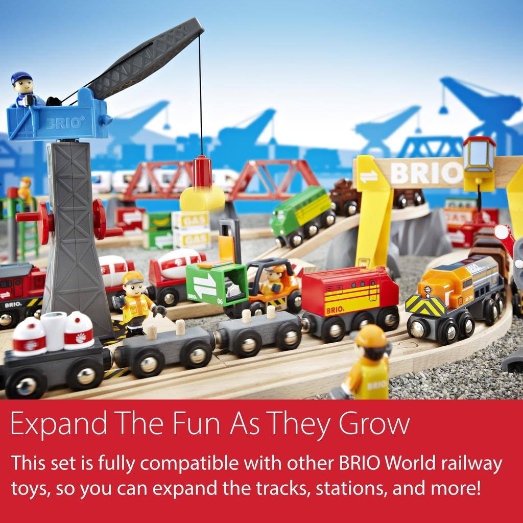 BRIO Cargo Mountain Set 36010, for ages 3 and up. [Toy, Wooden Toy, Wooden Rail, Rail Set, Gift (Birthday/Christmas)]