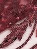 Wine Red African Beaded Lace Fabric Sequins Embroidery 2025 High Quality French Mesh Lace Fabrics for Women Designs Party Sewing