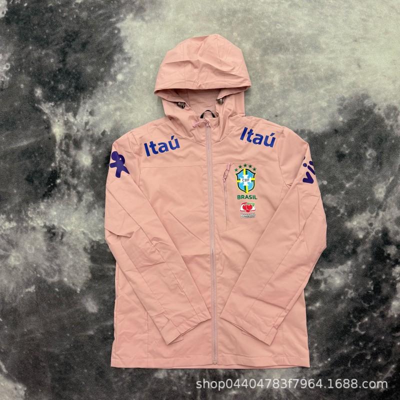 Giacca con Cappuccio da Uomo Stile Neymar Brasile Leggera Antivento Allenamento Cappotto da Esterno