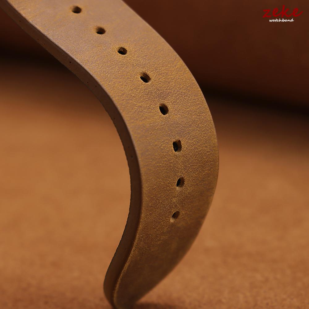 Vintage Brown Watch Band Butterfly Buckle Stitching Cowhide Strap for Omega 18mm 20mm 21mm 22mm 24mm Wrist Bracelet for Seiko