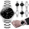 YAMAGW Wristwatch Women Men Waterproof Rainproof Round Dial Quartz Type Large White Silver Case Strap Stainless Steel Gift Valentines Day Christmas