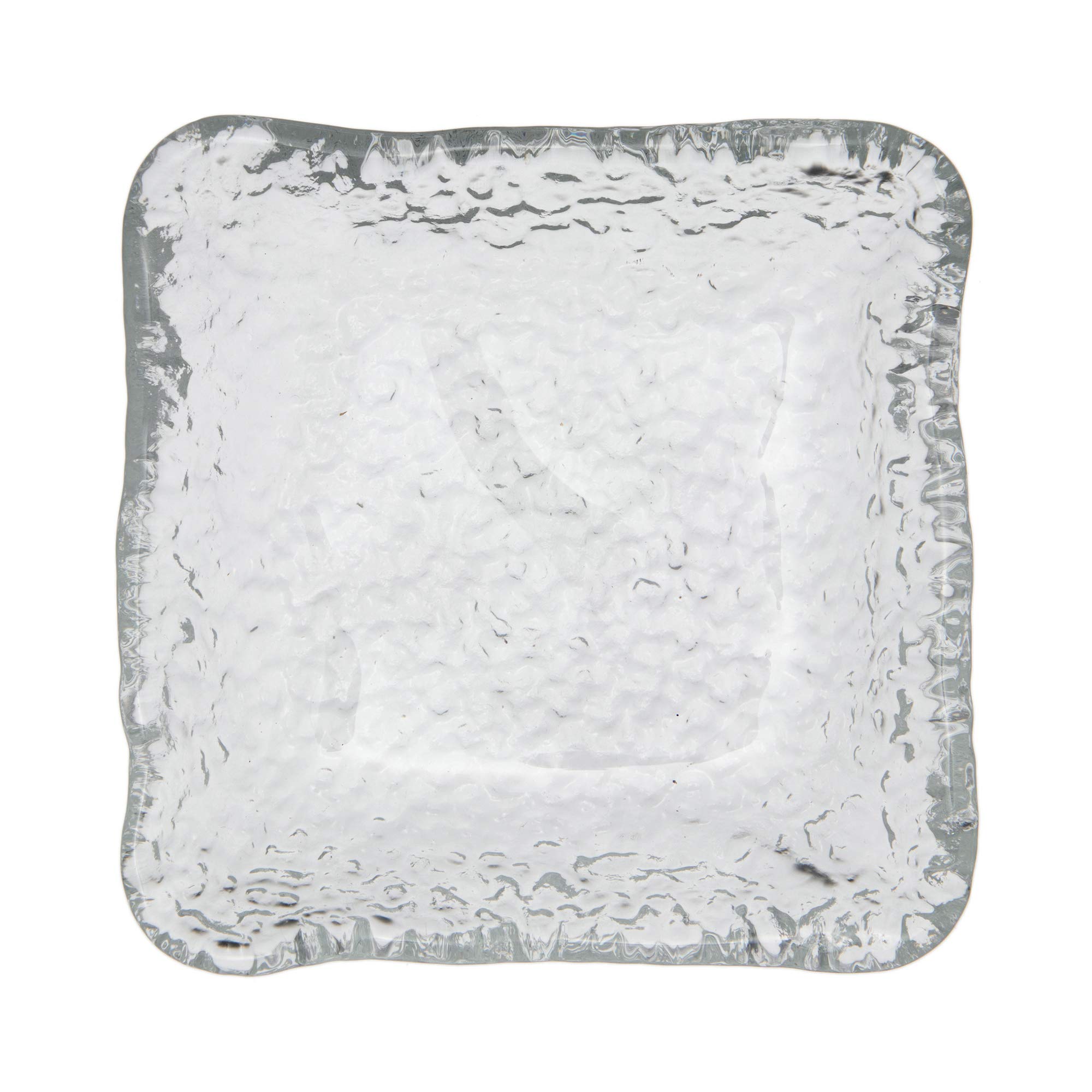 Aoyama Glass Square Plate, 11cm, Asatsuyu (morning dew) design, Made in Japan, AMG-MAY-10