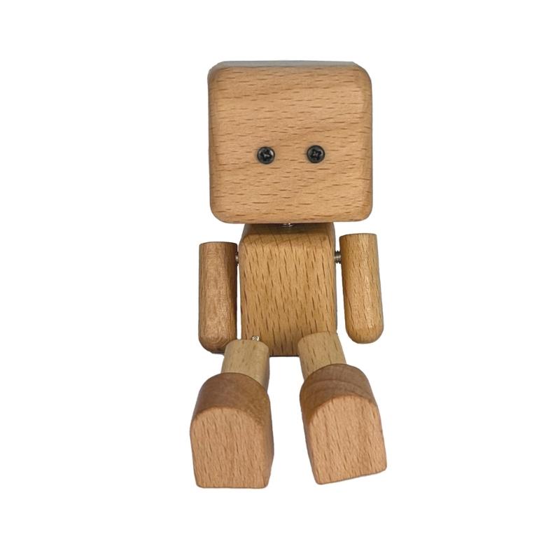 

Artistic Wooden Car Fragrances Clip Dashboard Sculpture Ornament With Swinging Limbs For Creative Automotive Accessories