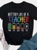Unisexs Casual Crew Neck Tshirt Teacher Letter Print Short Sleeve T Shirt Unisexs Funny Graphic Tees Tops Clothes Female 90s