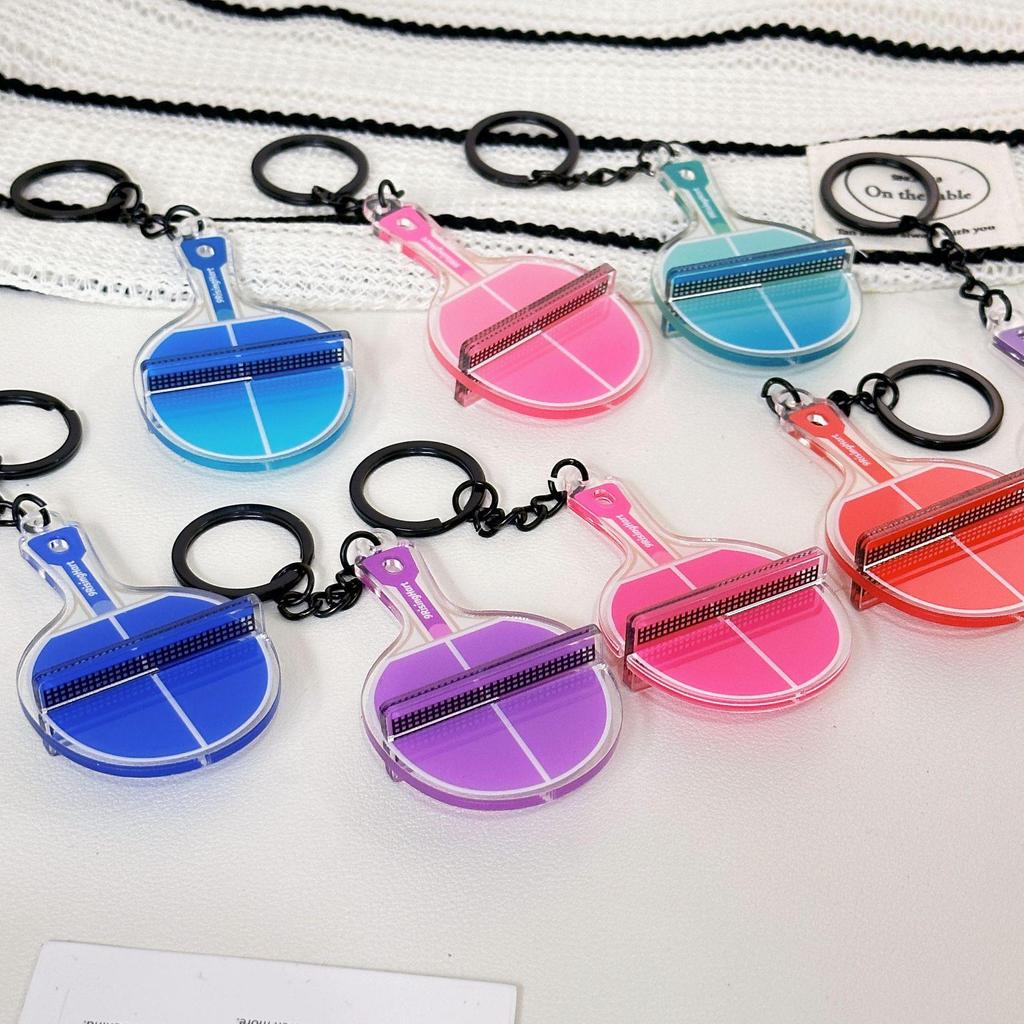 Acrylic Table Tennis Racket Keychain Pendant - Trendy Souvenir Gift
