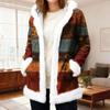 Cardigan con cappuccio in pile casual da donna con tasche Capospalla caldo