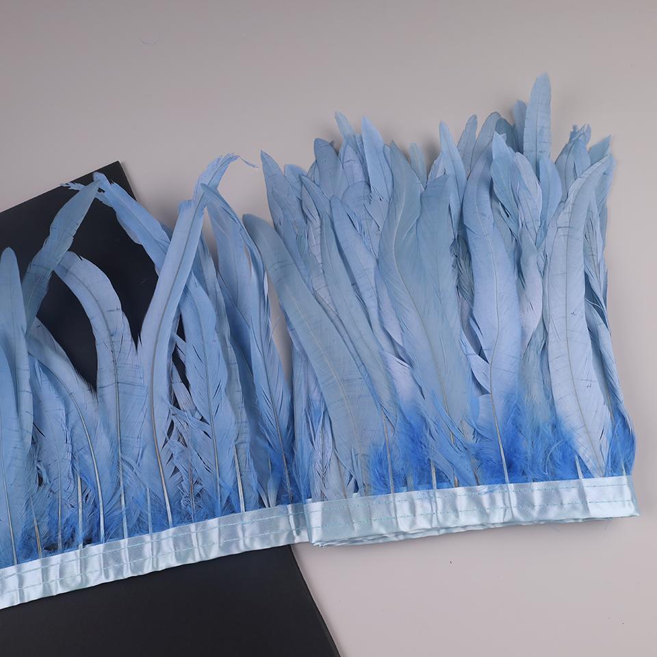 10Meters Rooster Tail Feathers Trim 25-30Cm Coque Feathers Trimming For Handiwork Crafts Carnival Dress Skirt Costumes Plumes
