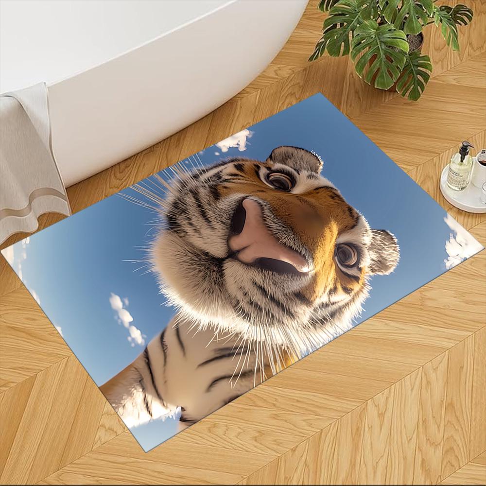 Wild Tiger In Jungle Non-Slip Home Carpet Design for Office Decor Living Room Bedroom Gift