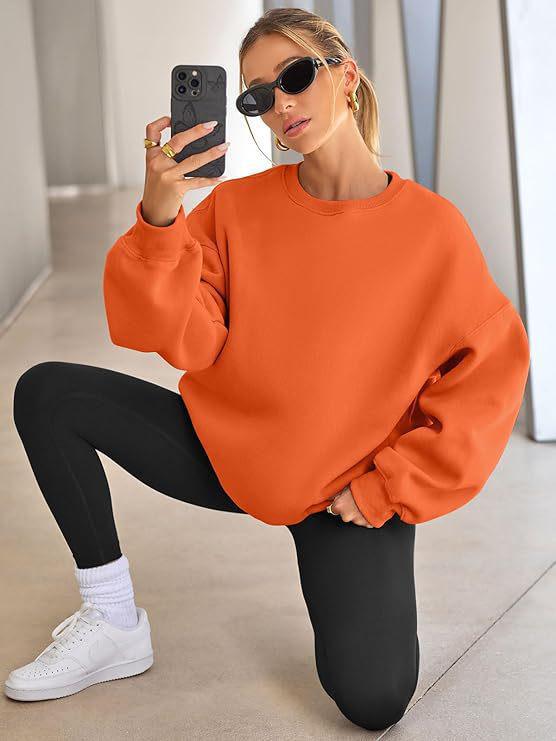 2025 Autumn/Winter Women's Solid Color Round Neck Casual Hoodie