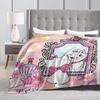 Marie Cat Blanket Warm Aesthetic Plush Throw Blanket For Bedroom Airplane Travel Flannel Bedspread Bed Cover