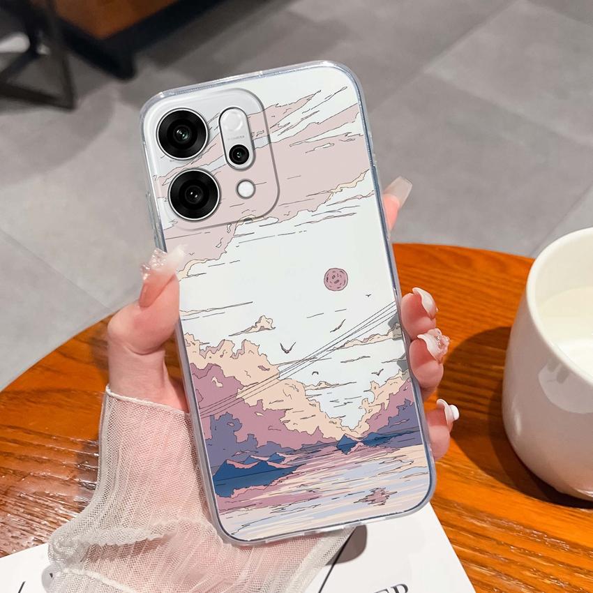 For Oppo Reno14 Pro Realme C71 C75 C75x Ultra Thin Clear Phone Case Cute Panda Pattern Dustproof Protection Soft Transparent Back Cover For Oppo Shell