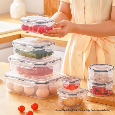 Transparent Rectangular Food Storage Container with Lid