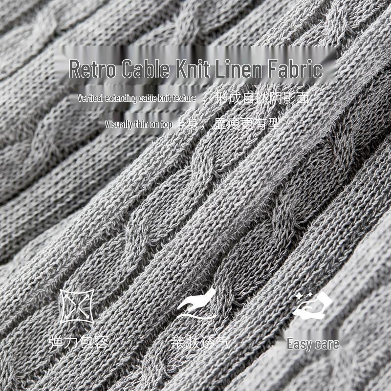 Women's Linen Blend Cable Knit Short Sleeve Top