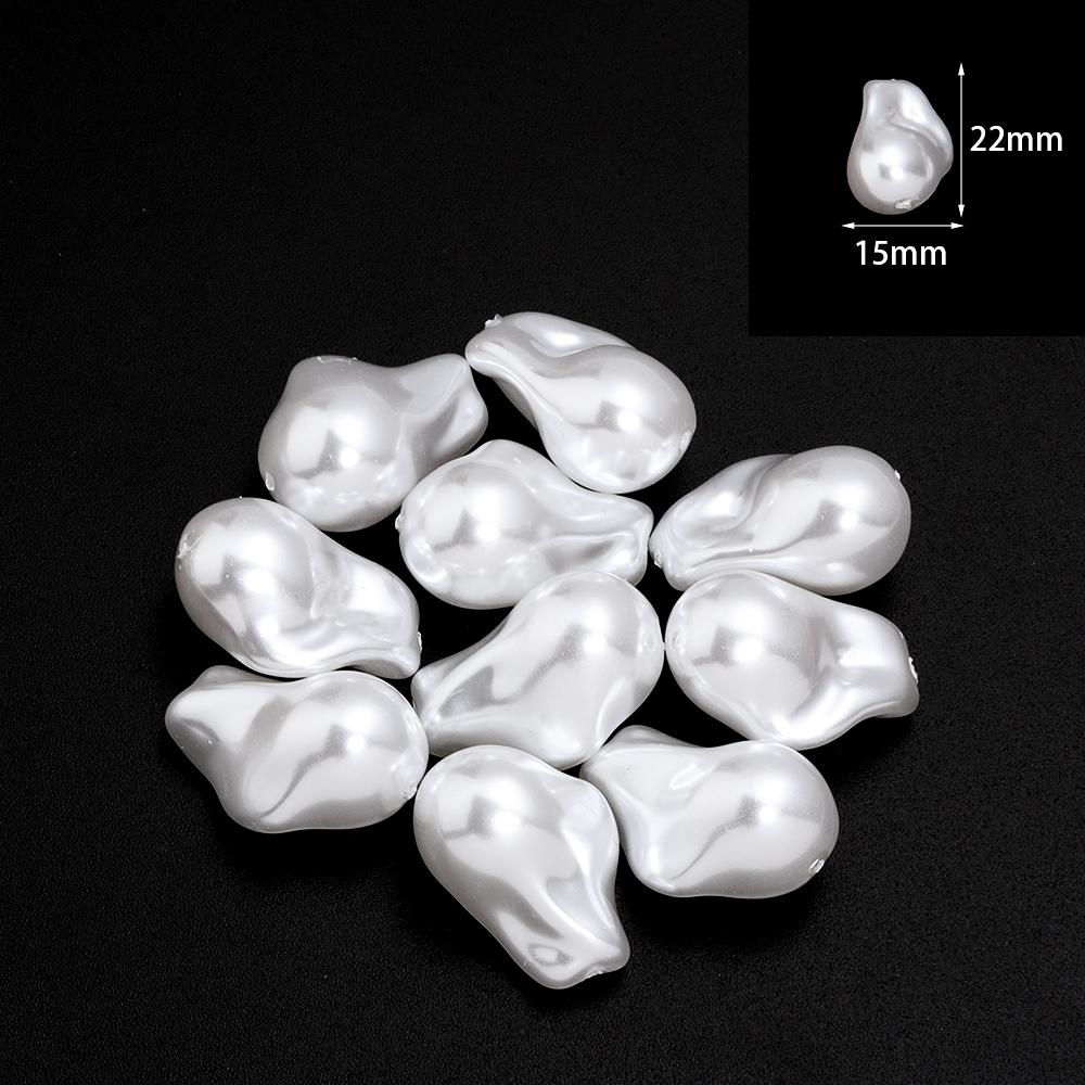 20pcs White ABS Imitation Pearl Beads Irregular Baroque Imitation Pearls Loose Spacer Beads For Jewelry Making DIY Accessories