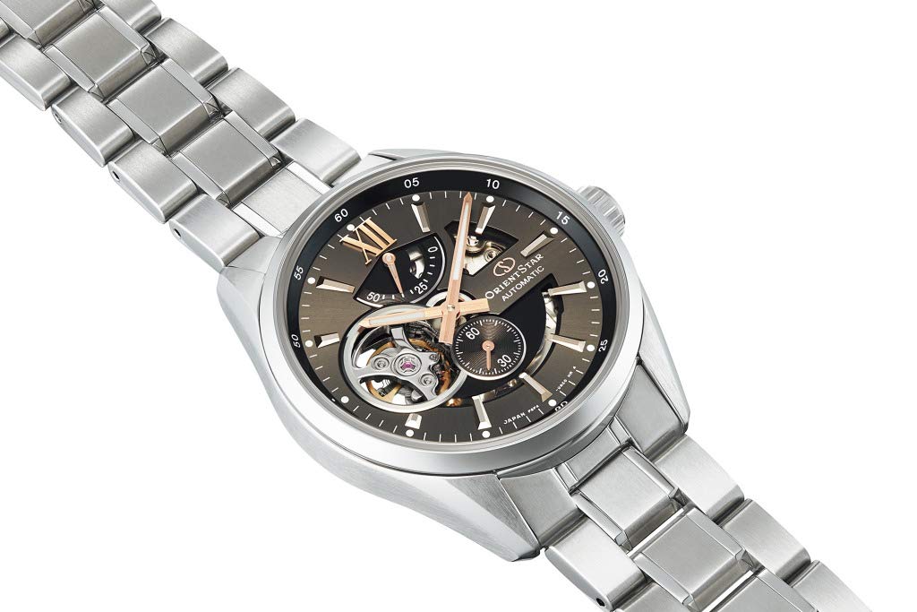 Orient Star Automatic Watch, Contemporary Open Heart Semi-Skeleton RE-AV0004N, Gray Dial, Stainless Steel Case and Bracelet, Men's