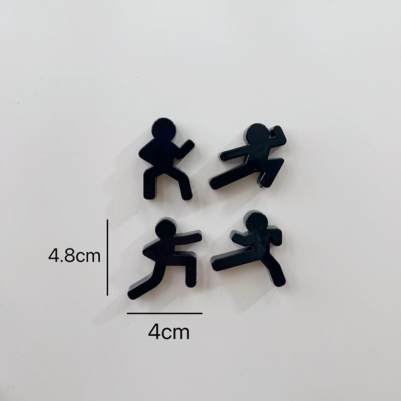 

4pcs Personalized and Fun Black People Refrigerator Magnets Creative Fridge Blackboard Whiteboard Photo Message Magnets