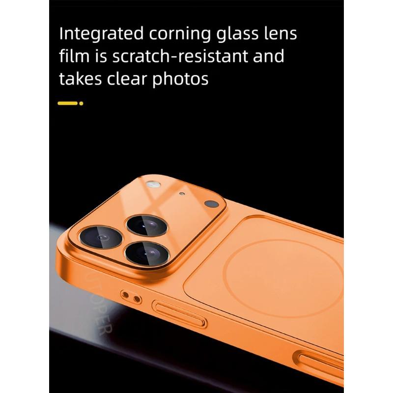 Luxury Large Frame Glass Lens Protect New Phone Case for iPhone 17 Air 16 15 14 13 Pro Max 17 Pro Magsafe Magnetic PC Hard Cover