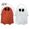 Lightweight Candy Carrier Halloween Ghost Bag for Kids, Cute Fabric Treat or Trick Tote with Handle, Spooky Snack Goodie Bags Party Supplies Portable