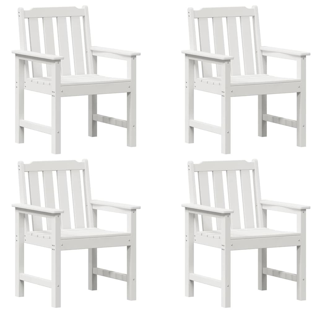 Garden Chair 4 Pcs White 65.5 X 59 X 88 Cm Polyethylene