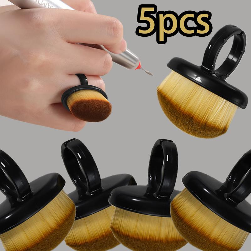5pcs Professional Nail Dust Brush Nails Art Brush Ring-Shaped Remove Gel Polish Dust Cleaner Tool Women Manicure Accessories