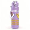 1PC Chicken Funny Text Art Pattern 750ml Color Plastic Sports Water Bottle Leakproof Flip Straw Lid Suitable for Sports Office Home Use