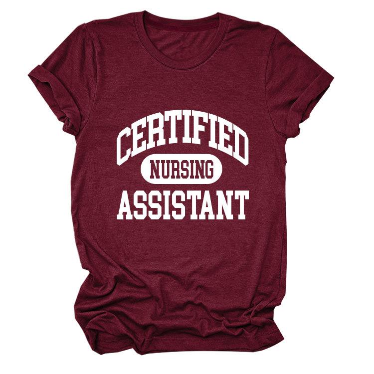 Certified nursing new short-sleeved women's fashion T-shirt large size