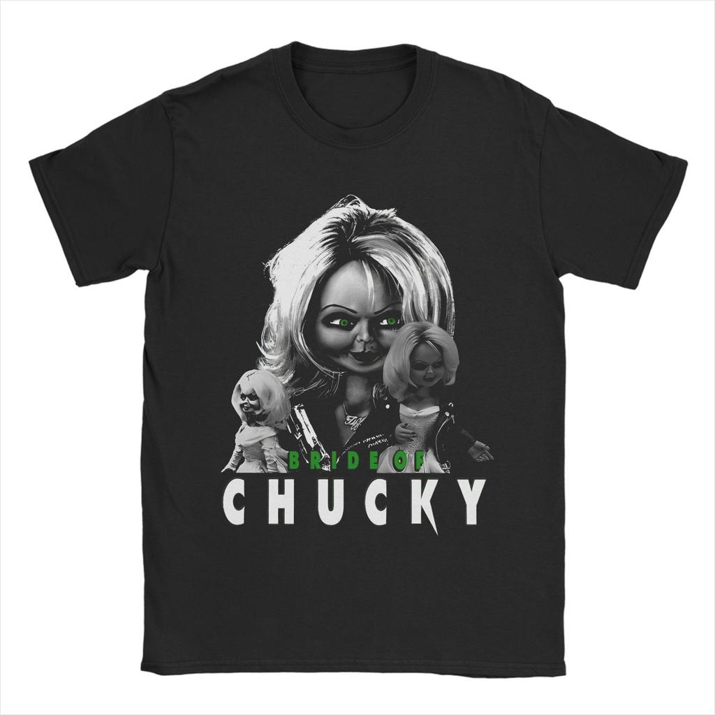 Friends Till the End Tshirt Men's 100%Cotton Tops Shirts Ullzang 80s Scary Horror Good Guy Chuckys Round Neck Short Sleeve