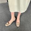 Grape Mother Spring New Elegant Light Mouth High Heels Temperament Square Head Thin Versatile Thick Heel Square Buckle Single Shoes Women