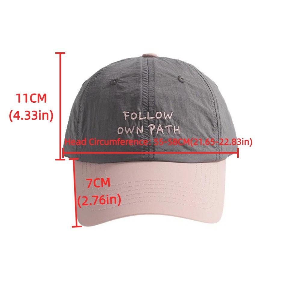 Unisex Adjustable Baseball Cap Breathable Lightweight Sun Protection Hat Embroidered Color Block Quick Dry Cap Running