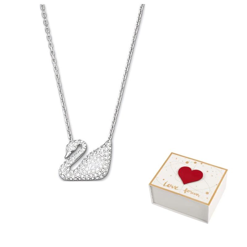 Swarovski Artificial Crystal, Swarovski Element, Rhodium Plated Necklaces Womens White