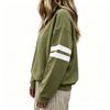 Felpa con cappuccio da donna a blocchi di colore, manica lunga, con zip, casual, pullover