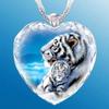 , Serie Cristallo Ciondolo Collana Tigre di Cristallo a Forma di Cuore, Vendita Diretta, Unisex