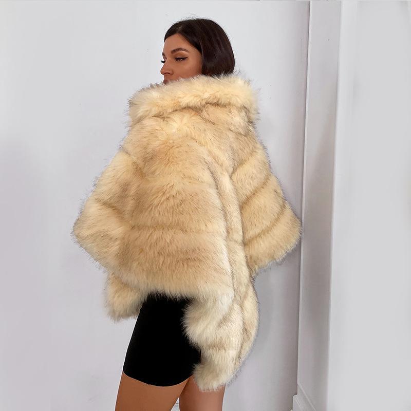 2023 Luxury Faux Fur Shawl Coat for Women – TikTok Bestseller