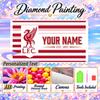 Liverpool 5D DIY Diamantové malování Vlastní jméno Text, Plné vrtání Kamínková mozaika Umění Domácí dárek