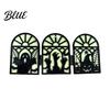 Day And Night Halloween Table Decor Glow-in-the-Dark Decoration Witch Ghost Silhouette Design Space-saving Foldable Props Luminous Ornament,